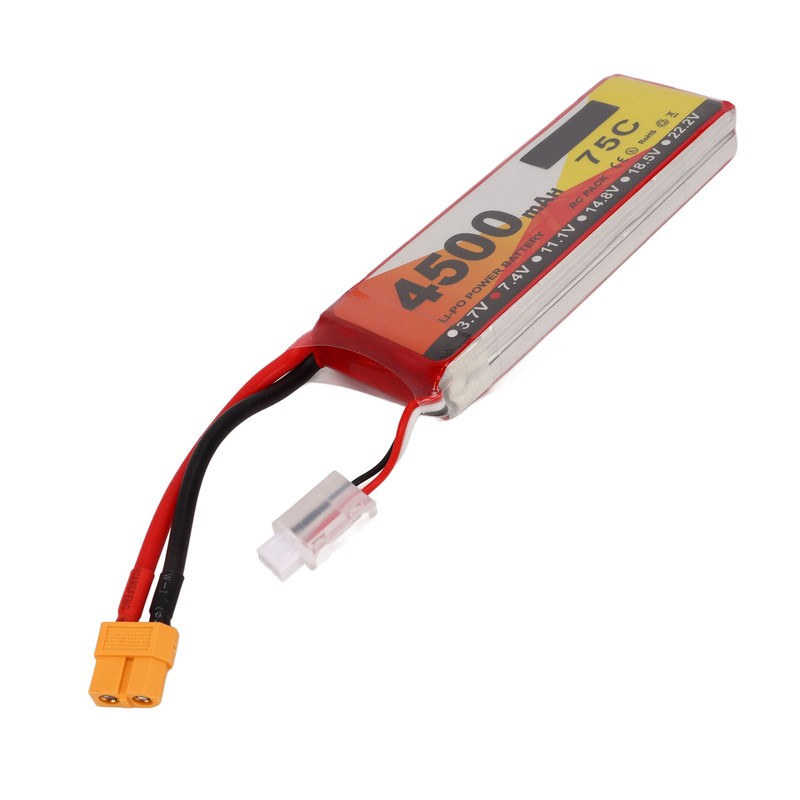 Lipo Battery 75C Discharge Rate 4500mAh Capacity 7.4V 2S Lipo