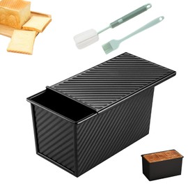 YUNXCNA 450 g Dough Bread Baking Mould with Lid, Toast Bread Baking Tools, Toast Bread Pot, Bread Pot with Sliding Door, Bread Mould, with Ventilation Holes, Non-Stick Toast Bread Baking Mould, for