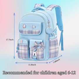 kistou Girls Backpack Kids Backpack for Girls School Kawaii Bookbag Book Bag for Elementary Primary School