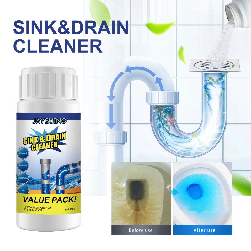 Jaysuing Household Kitchen Bathroom Sink Drain Cleaner Strong Deodorizing Cleaning