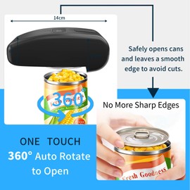Electric Can Opener – USB Rechargeable with LED Display, Smooth Edge & Auto Stop, One-Touch Hands-Free Can Opener for Seniors & Arthritis, Works on All Can Types, Food-Safe Gift Idea