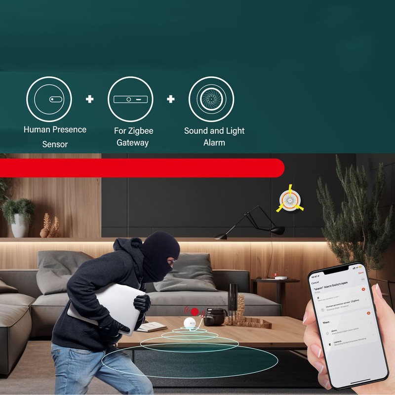 Human Presence Sensor for Zigbee APP Control Timer 24GHz Smart