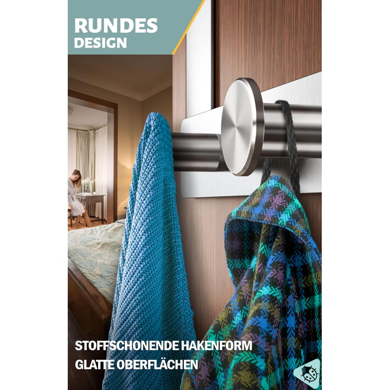 Menz Door Coat Rack for Hanging, Stainless Steel Door Coat
