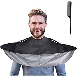 Lictin Hair Cloak Cape Black - Haircut Cape Umbrella Waterproof Hair Cloak Barber Cape Foldable Hairdressing Umbrella Cape Apron with 1PCS Black Comb, for Adults and Kids Salon and Home Use