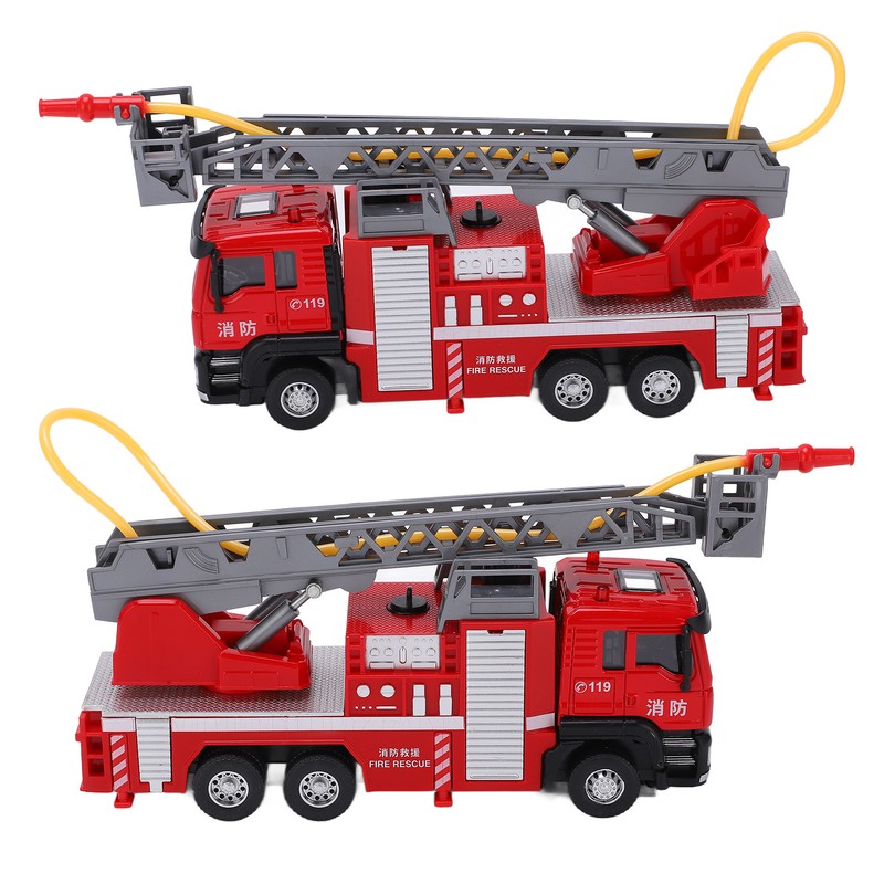 1:50 Ladder Fire Truck Alloy Model 180° Rotating Table Fire