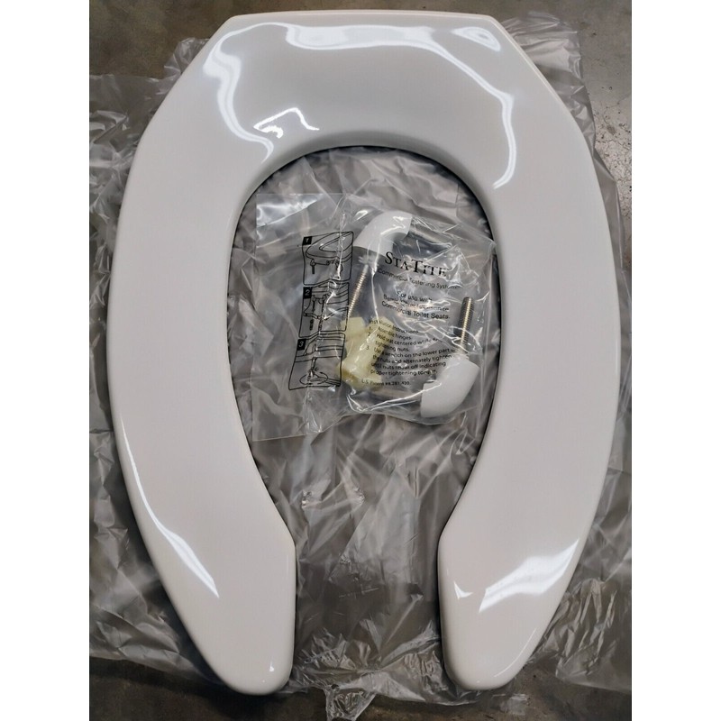 Bemis 1955CT Commercial Heavy Duty Open Front Toilet Seat Elongated