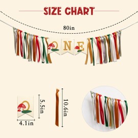CANTLY - Banner para silla alta de champiñones, decoración de fiesta de cumpleaños, pancarta de primer cumpleaños de hongos para niños y niñas, suministros de fiesta temática de hongos, accesorios