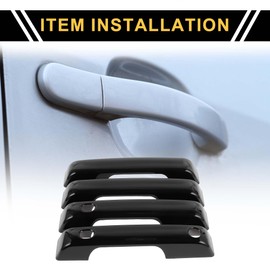 REPAIROCK 4pcs Exterior Door Handle Cover Car Door Handle Protector for Ford F-150 2021-2024 Car Door Handle Protector with Keypad ABS Black