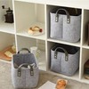 Light Grey Felt Storage Basket, Foldable Felt Storage Box, Felt
