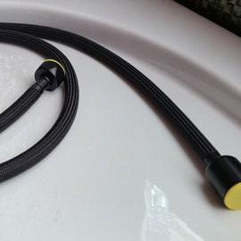 HLBATH Tangle-Free Black Shower Rope Bathroom Black Shower Hose 1.5m