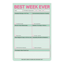 Knock Knock Best Week Ever Pad, Weekly Agenda and Planning Pad for To-Do Lists (Pastel Version), 6 x 9-inches