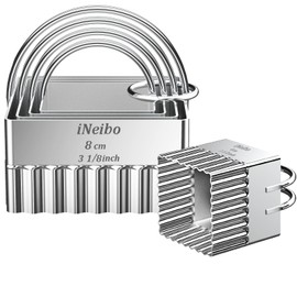 iNeibo Cookie Cutter Set, Square Cookie Cutters with Scalloped Edges, Cookies Cutter with Handle, Professional Pastry Dough Baking Cutter, Shapes Pastry Cutter