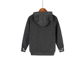 ALYC Boys Girls Hoodies - Pet Holder Kitten Puppy Carriers Pullover Long Sleeve Cat Ear Sweatshirt with Removable Inner Pouch Dark Grey