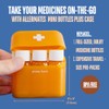 Allermates Mini botella de medicamentos tamaño viaje con estuche rígido