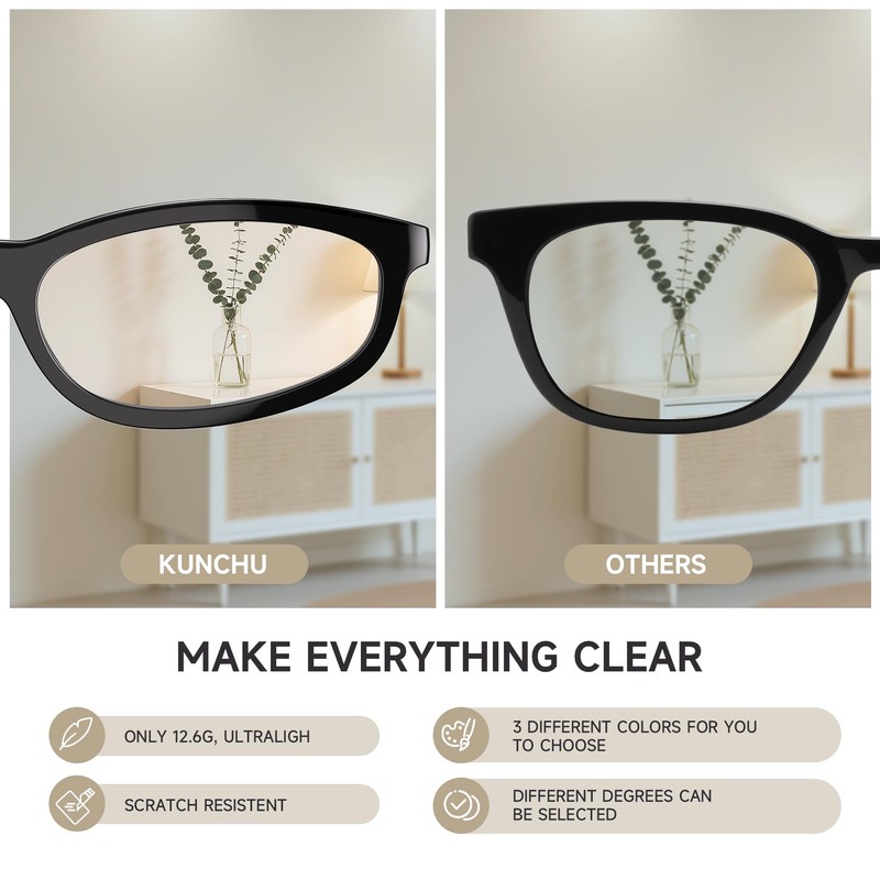 kunchu Reading Glasses for Women – Stylish Anti-Eyestrain & Anti-Glare