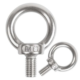huruirui M8 x 13 Eye Bolt 304 Stainless Steel A2-70 Eye Bolts 5 Pieces Eye Bolt with Thread Attachment and Hanging