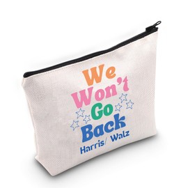 TOBGBE Vote Merchandise Madam Presidential Election We Won't Go Back Quote Zipper Pouch Womens Power (Not Back)