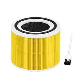 Core 300 Pet Allergy Replacement Filter for LEVOIT Core 300 andCore 300S Core 300-P Core 300S VortexAir Air Purifier 3-In-1 Filter H13 True HEPA Replacement Filter, Efficiency Activated Carbon Yellow