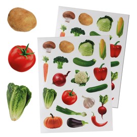 Vegetable Food Stickers Sheets for Arts and Crafts 95 Pack, Nutritional Sticker Rewards Labels for Teachers & Classroom Learning by Royal Green