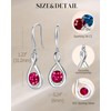 FANCIME Ruby Dangle Drop Earrings 925 Sterling Silver Dainty Infinity