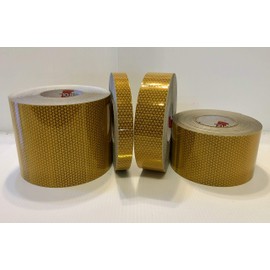 Oralite V98 School Bus Yellow Reflective Tape Reflexite Orafol Prismatic Safety Tape 1", 2", 4", 6" (750 Candelas) Single Layer Reflexite Adhesive Safety Tape