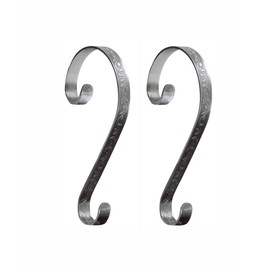 Haute Decor Stocking Scrolls Stocking Hanger - 2 Pack Holly Embossed (Pewter)