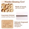 Wooden greeting card set with a foldable wooden card and