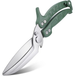 DRAGON RIOT Poultry Shears, Robust Kitchen Scissors Heavy Duty, Green Chicken Poultry Shears, Sharp Meat Scissors, Kitchen Cooking Scissors Dishwasher Safe for Food, Chicken, Fish, Meat