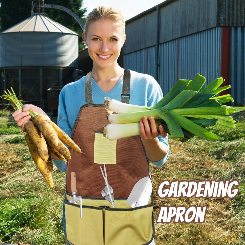 FairyPeach Gardener Apron with Pocket, Thickened and Waterproof Garden Apron,