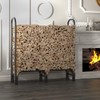 CALIDOLA 4ft Firewood Rack Heavy Duty Indoor Outdoor Firewood Storage