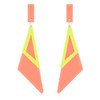 Retro Geometric Double Triangle Long 80's Dangle Drop Earrings (Orange)