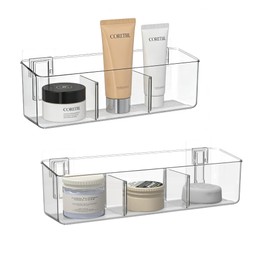 Plastic Over Cabinet Door Organizer, Adhesive Mount Storage Organizer Container Hanging Basket Bins For Craft Room, Pantry, Office, Space Saving Holder for Kitchen Bags-XL 2pack