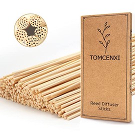 T&C Reed Diffuser Sticks,7.5 Inch Natural Rattan Wood Sticks,Diffuser Refills,Essential Oil Aroma Diffuser Replacements Sticks for Home,Office ((7.5 Inch) Natural Color)
