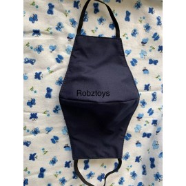 Face Mask triple Layer Handmade Washable Cloth Navy Blue 6