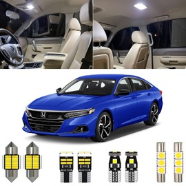 Xpismii 14 Piece 6000K White Accord Interior LED Light Kit Package Replacement for Honda Accord 2013 2014 2015 2016 2017 2018 2019 2020 2021 2022, with Placement Diagram and Install Tool