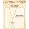 BNREOZA 1 Piece Diamond Set Cross Necklace with Twisted Crown,