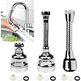 3 piezas de cabezal de llave de cocina, aireador de fucet, giratorio de 360 grados, 3 modos ajustable, extensor de llave de cocina, reemplazo para baño y cocina