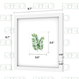 An&He 8x8 Picture Frames Set of 4, Displays 4x4 with Mat or 8x8 Without Mat Photos, Square Collage Wall Decor for Gallery, Tabletop & Wall Decor, White