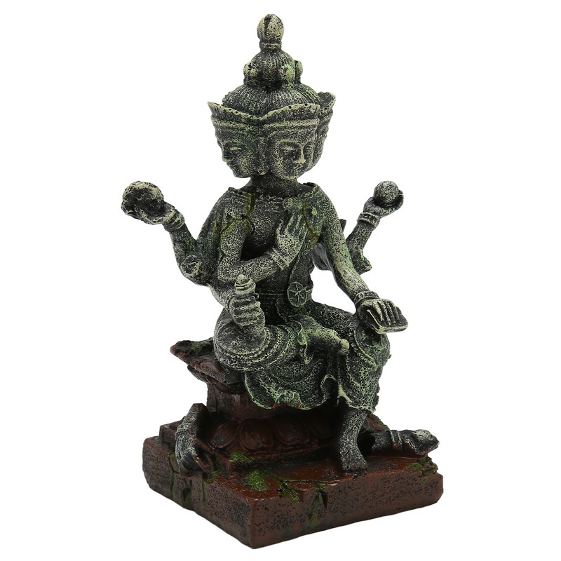 Aquarium Buddha Statue Decoration Resin Aquascaping Fish Tank Meditating Buddha