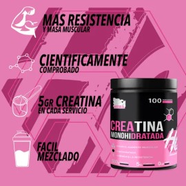 Creatina Monohidratada De 500g Heragen 100 Servis En Polvo                                                                                            