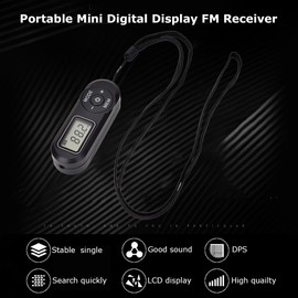 HRD-727 Portable Mini FM Radio Digital Display FM Receiver  MP3 Player Style DSP with Headphones Lanyard