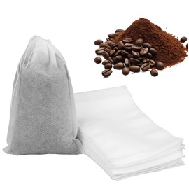 50 Pcs Cold Brew Bags No Mess Coffee Bags 6x10 inch Disposable Filter Bag Brewing Fine Mesh Drawstring Pouches for Coffee Grounds Ice Tea Spice