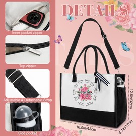 Paterr 4 Pcs Christian Canvas Tote Bags for Women Religious Bible Tote Bags with Shoulder Strap Christian Gifts for Women Inspirational Scripture Gifts for Christmas Mom Wife Friends