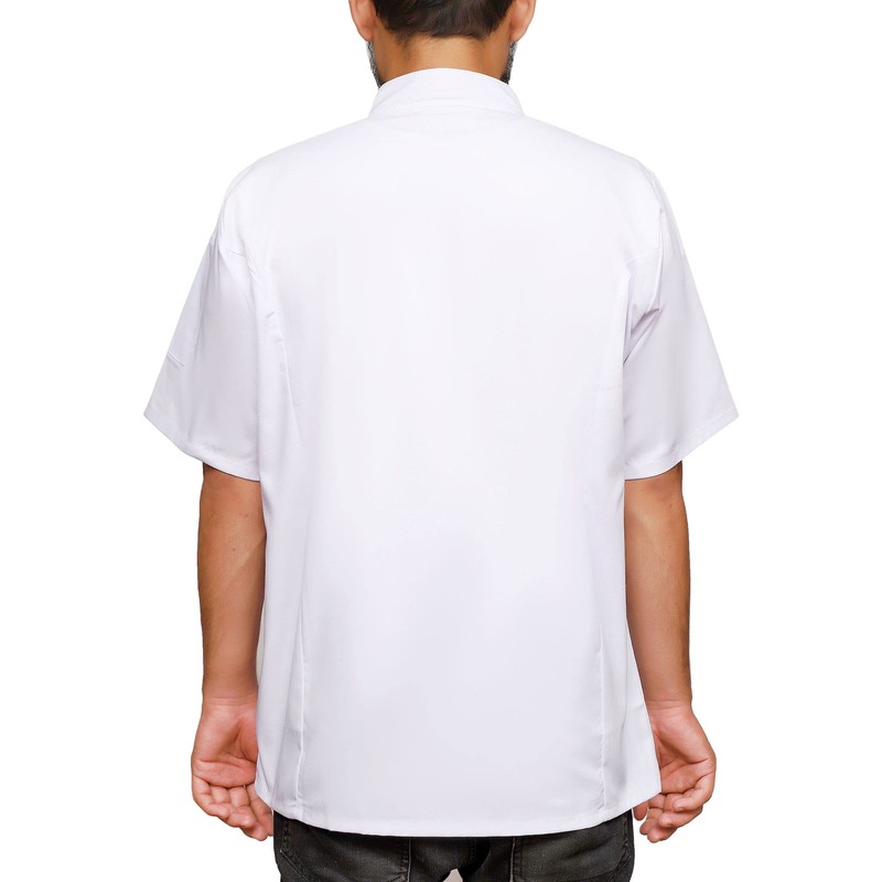 Perkin Chef Jacket Short Sleeves Professional Chef Jacket (Large) White