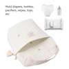 Cute Quilting Embroidered Pattern Diapers Bag Cotton Baby Stroller Zipper