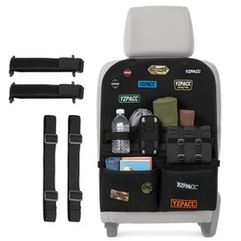 Yzpacc Universal Tactical Patch Display Board Hook & Loop Panel and Tactical MOLLE Seat Organizer for Trucks/SUVs with Holder Straps