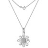 Tuscany Silver Daisy Pendant on Curb Chain 46cm/18"