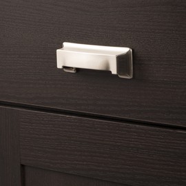 Hickory Hardware 1 Pack Solid Core Kitchen Cabinet Pulls, Luxury Cabinet Handles, Hardware for Doors & Dresser Drawers, 3 Inch & 3-3/4 Inch (96mm) Hole Center, Satin Nickel, Studio Collection