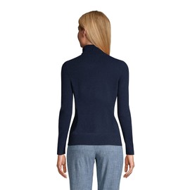 Lands' End Suéter de cachemira con cuello de tortuga para mujer, Azul marino radiante., XL