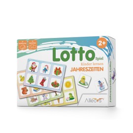 ALLEOVS® Children's Lotto from 2 Years "Seasons" Game - Seasons Learning Children - Educational Game for Toddlers in Nursery with 72 Cards - Educational Children's Games for Learning Nature and